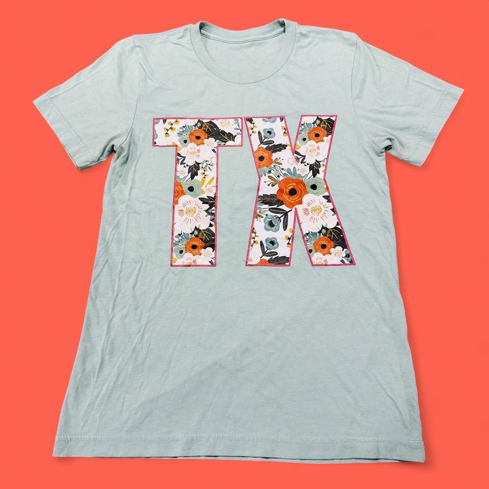 Boho Fairy Cottagecore Coquette Floral TX Graphic Pastel Green Pastel T-Shirt M